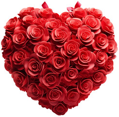 Valentine's day, heart from flowers on a transparent background Generated by AI