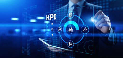 Fototapeta na wymiar KPI Key performance indicator business and technology concept on screen.