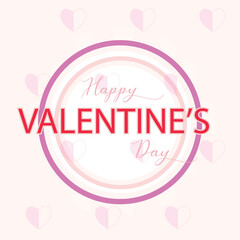 Valentine's day concept posters. Vector illustration. red and pink paper hearts with frame on geometric background. Cute love sale banners or greeting cards