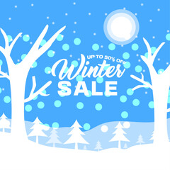winter sale social media post design template