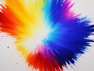 Abstract background, coloured paints on a white background.