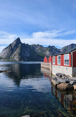 small house on the coast on the lofoten, norway