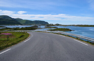 road to the sea in the lofoten
