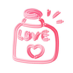 pink heart in a bottle