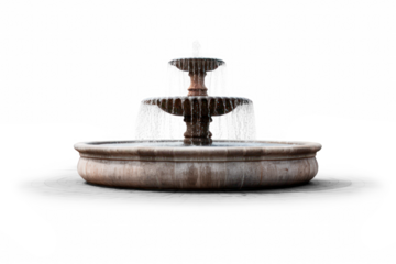 stone water fountain  isolated object, transparent background, png file