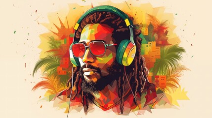 International Reggae Day celebration with this abstract illustration