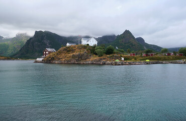 houses by the sea in the lofoten islands