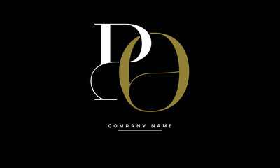 PO, OP, P, O Abstract Letters Logo Monogram