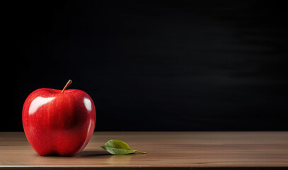 Red Apple on a solid background with copy space