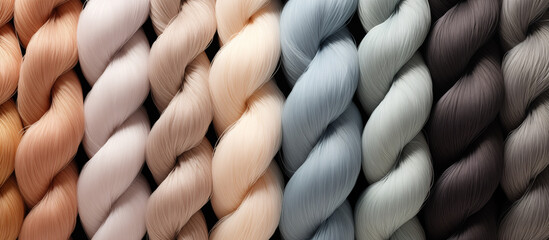 Multi-colored wool yarn for knitting - obrazy, fototapety, plakaty