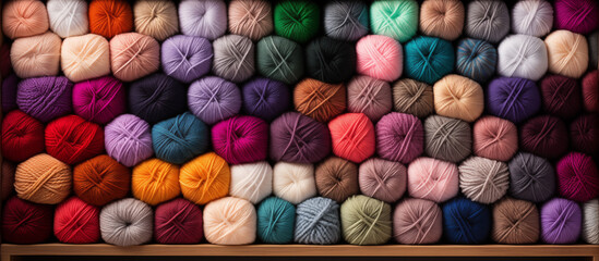 Fototapeta na wymiar Multi-colored wool yarn for knitting
