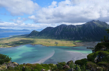 mountains and sea in the lofoten
