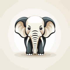 Elephant head logo design template. Vector illustration of an elephant head.