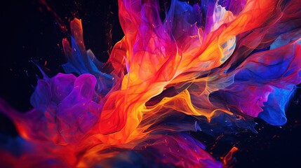 Bursting neon colors dynamic background, Generative ai.