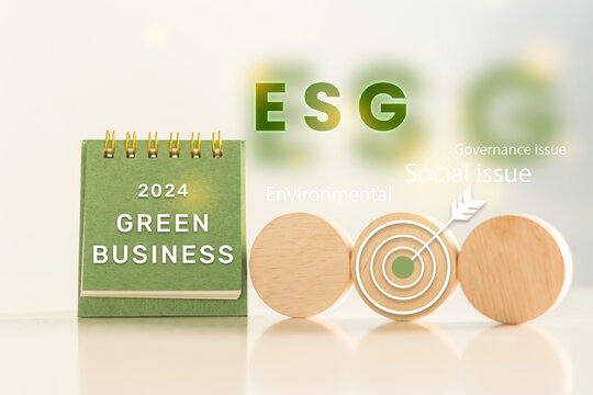 Green business concept, 2024 Year ESG climate change, campaign to reduce greenhouse gases Carbon neutrality towards a sustainable society, friendly to the world