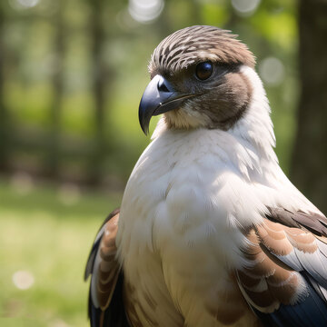 A close-up of a falcon in the wild