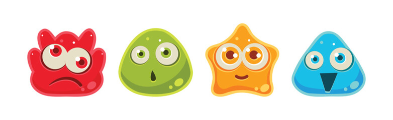 Obraz premium Funny Jelly Character Snout and Face Vector Set