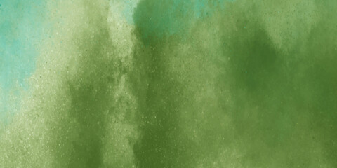Abstract green and blue grungy Decorative wall Light and soft green watercolor background with smoke, Beautiful vibrant watercolor painting on old paper text green and white ink effect illustration.