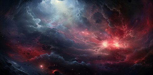 Galaxy wallpapers, nebula , space, in the style of colorful turbulence, realism with surrealistic elements, light crimson and turquoise, spiritual landscape, precisionist art, dreamy compositions