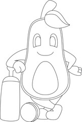 Avocado Cricket Cricket bat Vector Graphic Art Illustration