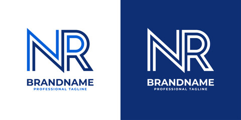 Letter NR Line Monogram Logo, suitable for business with NR or RN initials