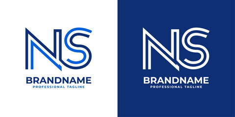 Letter NS Line Monogram Logo, suitable for business with NS or SN initials