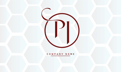 PI, IP, P, I Abstract Letters Logo Monogram
