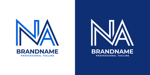 Letter NA Line Monogram Logo, suitable for business with NA or AN initials - obrazy, fototapety, plakaty