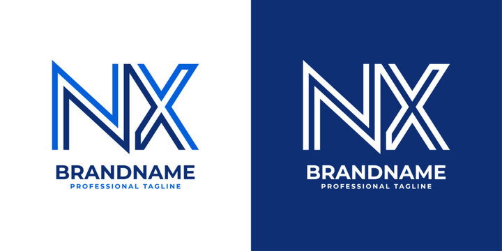 Letter NX Line Monogram Logo, suitable for business with NX or XN initials