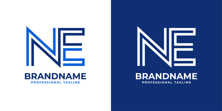 Letter NE Line Monogram Logo, suitable for business with NE or EN initials