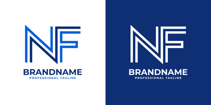 Letter NF Line Monogram Logo, suitable for business with NF or FN initials