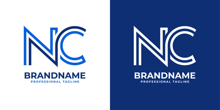 Letter NC Line Monogram Logo, suitable for business with NC or CN initials
