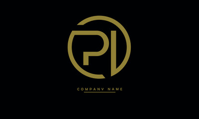 PI, IP, P, I Abstract Letters Logo Monogram - obrazy, fototapety, plakaty