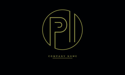 PI, IP, P, I Abstract Letters Logo Monogram