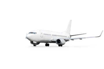 White passenger jet plane isolated
