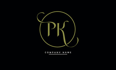 PK, KP, P, K Abstract Letters Logo Monogram - obrazy, fototapety, plakaty