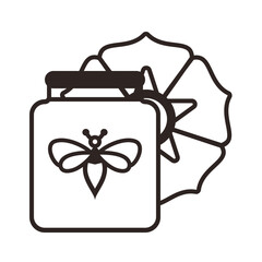 Honey Jar and Morning-glory Flower - Outline