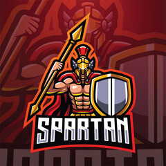 spartan army mascot logo design vector with modern illustration concept style for badge, emblem and t-shirt printing. illustration for sport and e-sport team