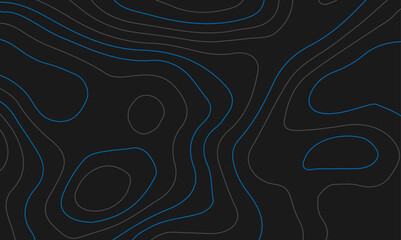 Abstract wave curved lines topographic contours map background. Abstract geographic wavy and curve grid lines map background.