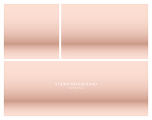 Fototapeta premium A set of pastel stage showcases, a demonstration of products. Minimalist catwalk scenes. A collection of scene layouts. Vector EPS 10.