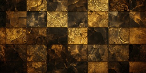 Modern Ancient Medieval Background Texture in the Colors Gold and Black created with Generative AI Technology