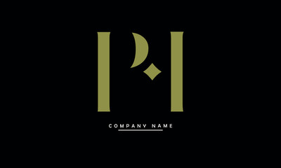 Fototapeta premium PH, HP, P, H Abstract Letters Logo Monogram