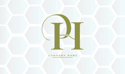 PH, HP, P, H Abstract Letters Logo Monogram - obrazy, fototapety, plakaty
