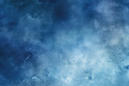 Blue grunge abstract background with space for your text or image, Illustrate an abstract watercolor paint background in dark blue, creating a grunge texture, AI Generated