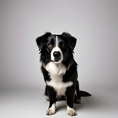 dog in a single color background.Ai Generative
