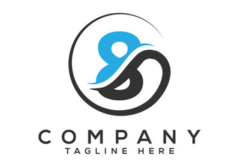 Initial Monogram Letter 8 Logo Design Vector Template. Modern letter logo design