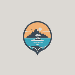 Island Logo EPS Format Design Very Cool 