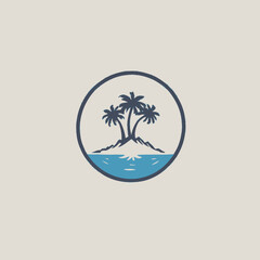 Island Logo EPS Format Design Very Cool 