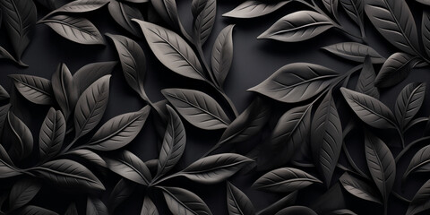 background,textured black randomly arranged branches of plants with 3d elements,banner base,floral multi-layered
