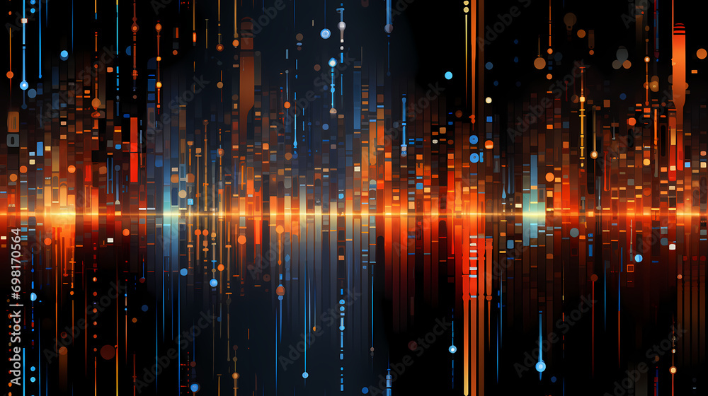 Wall mural spectral wave data transfer background abstract design